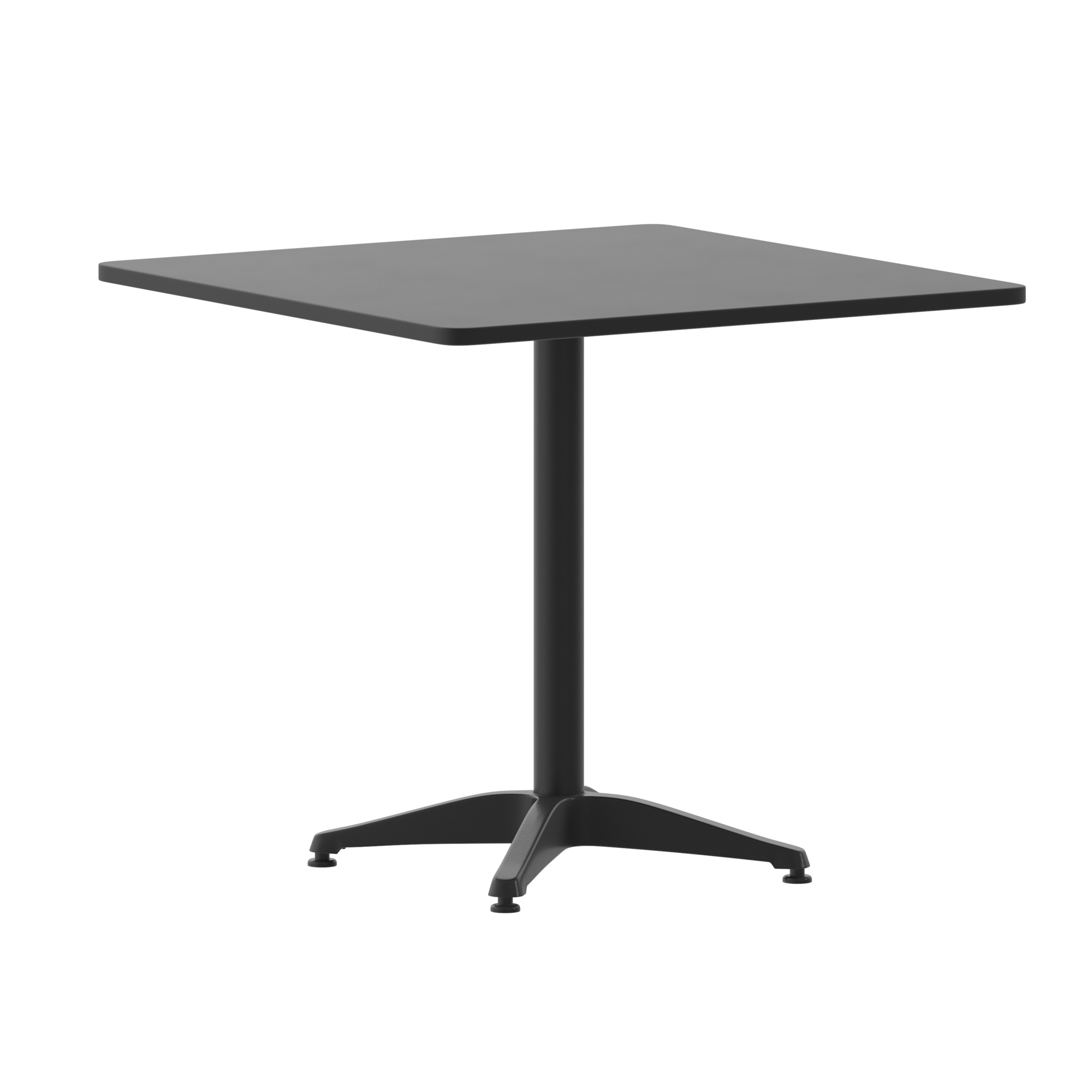 Flash Furniture, 31.5SQ Black Metal Indoor-Outdoor Table w/ Base, Table Shape Square, Primary Color Black, Height 27.5 in, Model# TLH0533BK